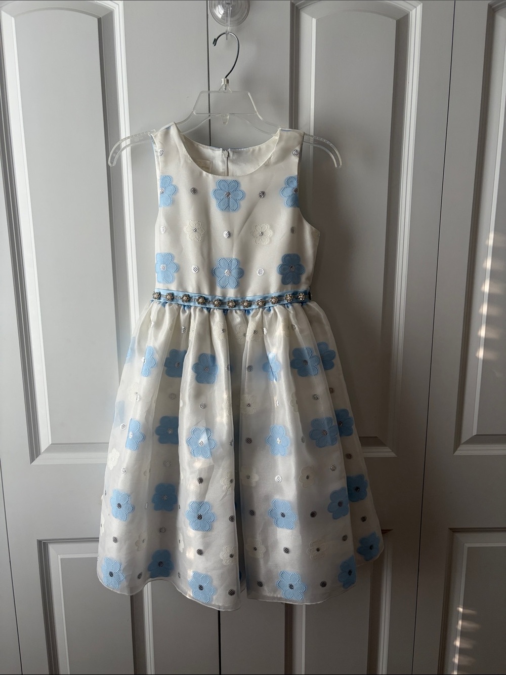 American Princess Ivory Dress with Rhinestone Appliqués Girl's Size